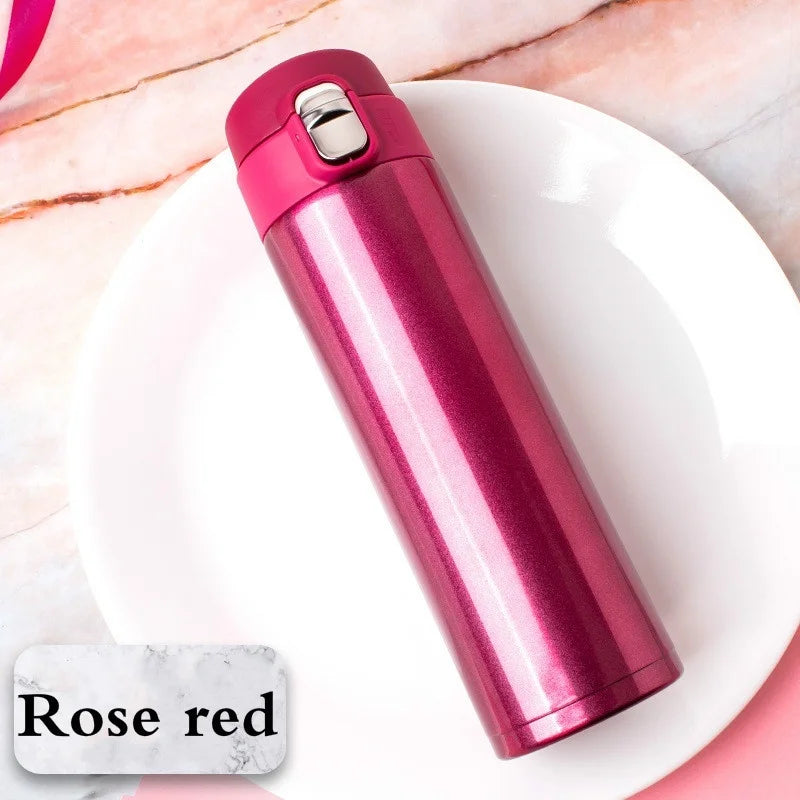 500ML Stainless Steel Bouncing Cover Vacuum Flask Thermos Cup Coffee Tea Milk Thermo Bottle