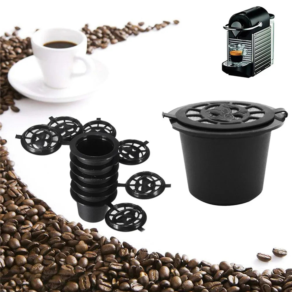 6pcs Reusable Coffee Capsules Cup For Nespresso Espresso Refillable Coffee Capsule Refilling Filter Coffee Accessories ICafilas
