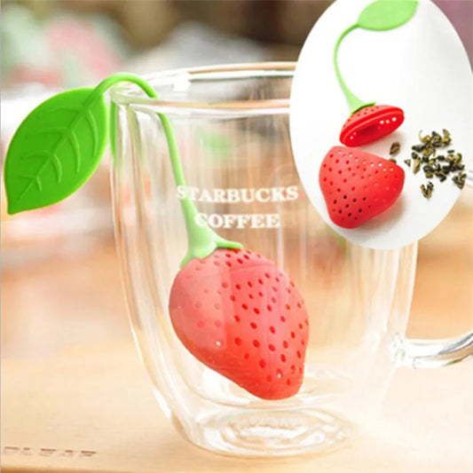 Cute Strawberry Tea Strainer Tea Bags Silicone loose-leaf Tea Infuser Filter Diffuser Fun Cartoon Tea Accessories